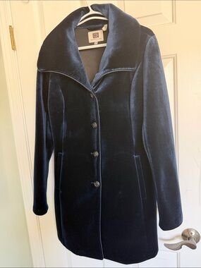 Laundry by Design Navy Velvet Trench Coat